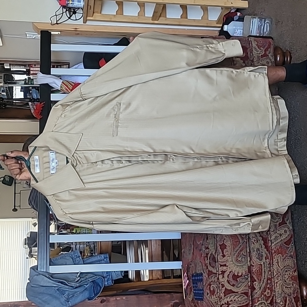 Men's gold tone dress pants with matching top